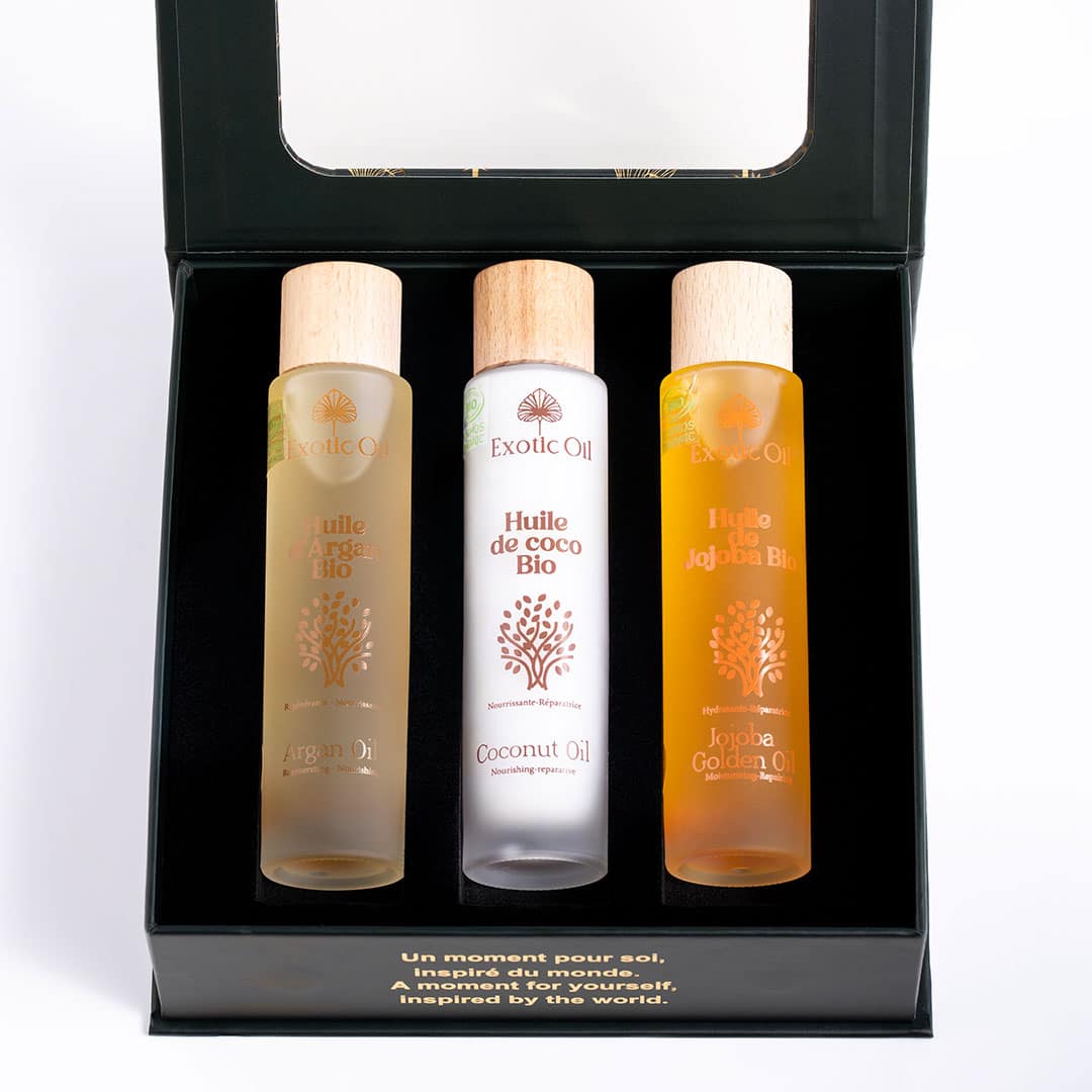 Coffret Cadeau Édition Signature – 3 Huiles Précieuses Bio