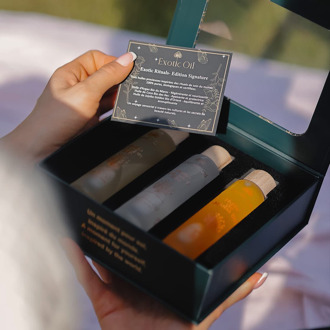 Coffret Cadeau Édition Signature – 3 Huiles Précieuses Bio